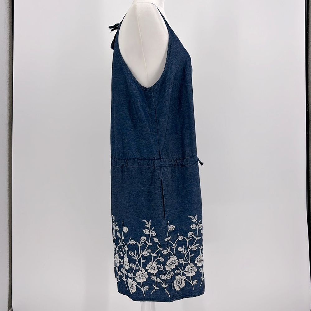 Westport Dress Denim Chambray Embroidered Sleeveless Dress Womens Size XL Petite - Picture 13 of 14